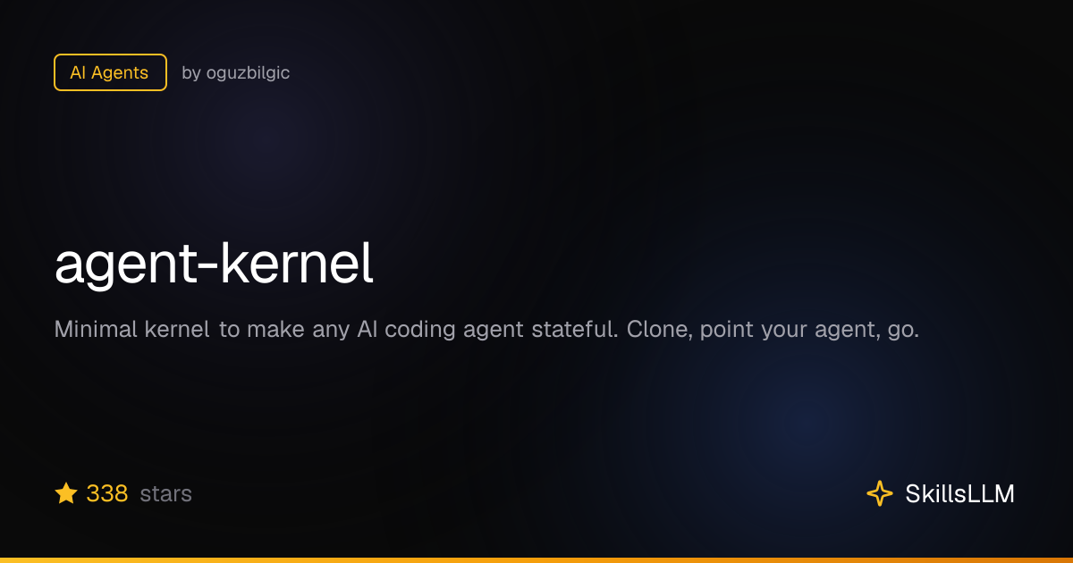 agent-kernel - AI Agents on GitHub | SkillsLLM