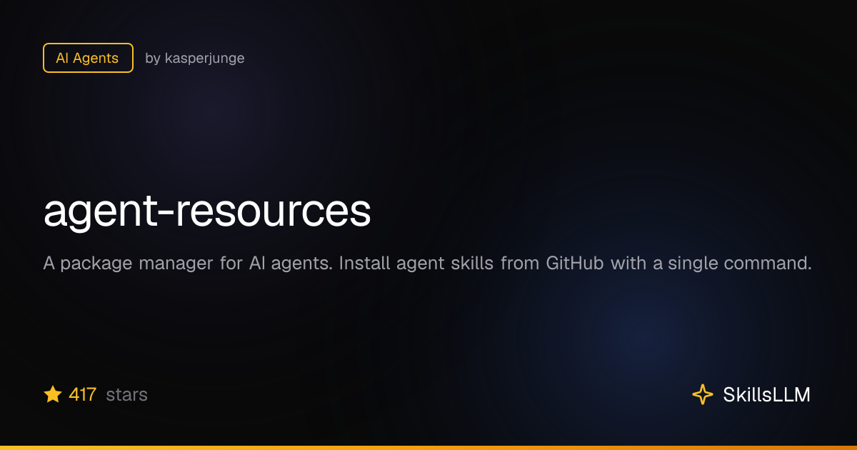 agent-resources - AI Agents on GitHub | SkillsLLM