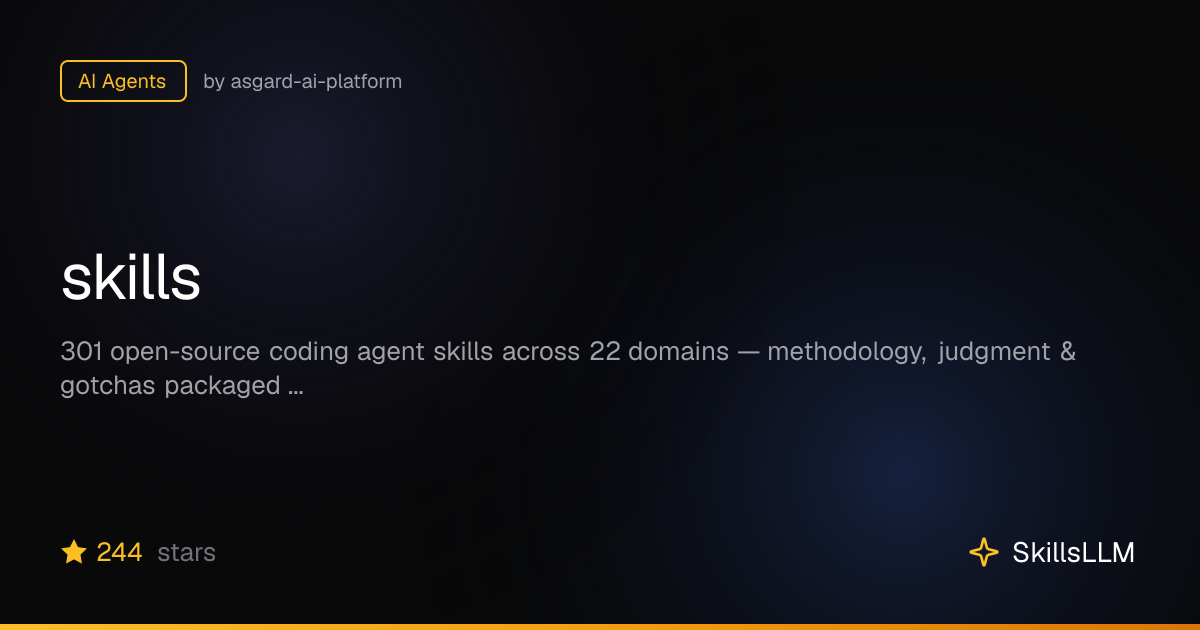 skills - AI Agents on GitHub | SkillsLLM