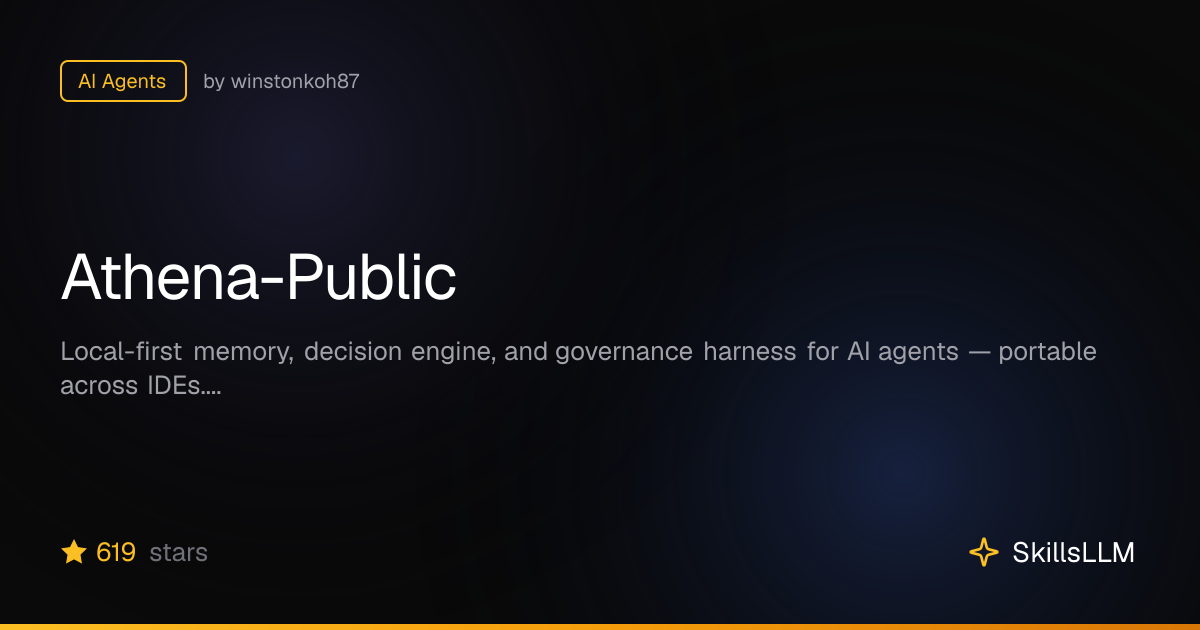 Athena-Public - AI Agents on GitHub | SkillsLLM