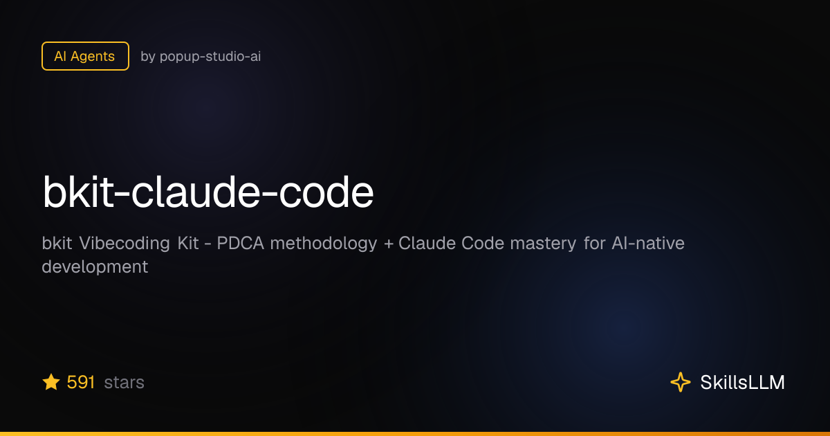 bkit-claude-code - AI Agents on GitHub | SkillsLLM