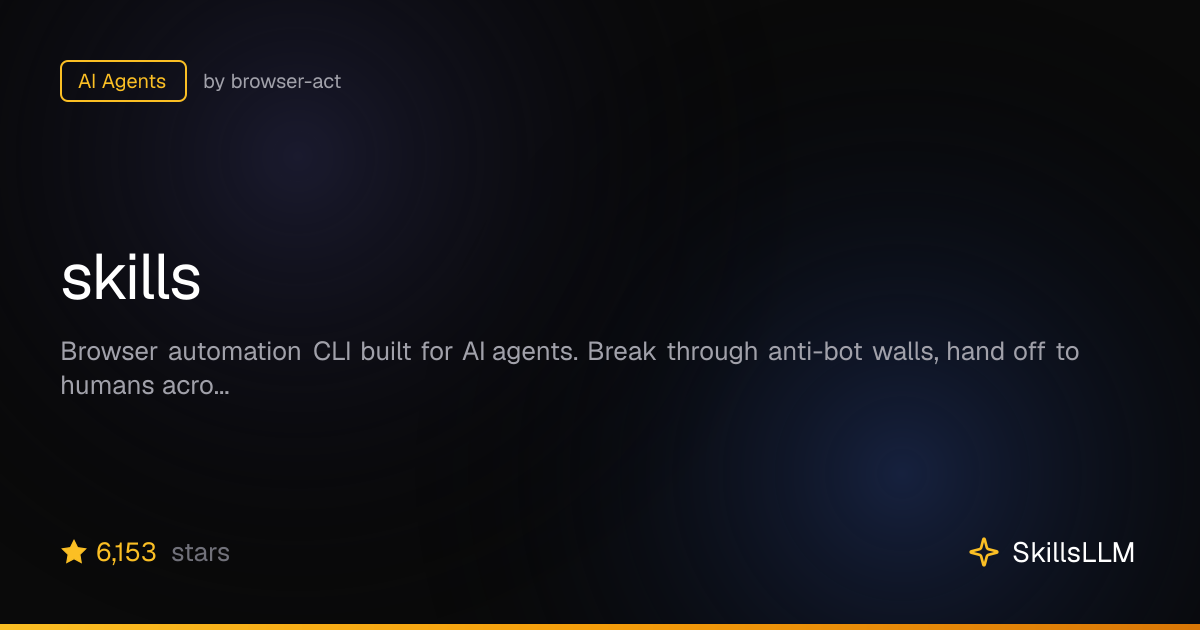 skills - AI Agents on GitHub (3.8k★) | SkillsLLM