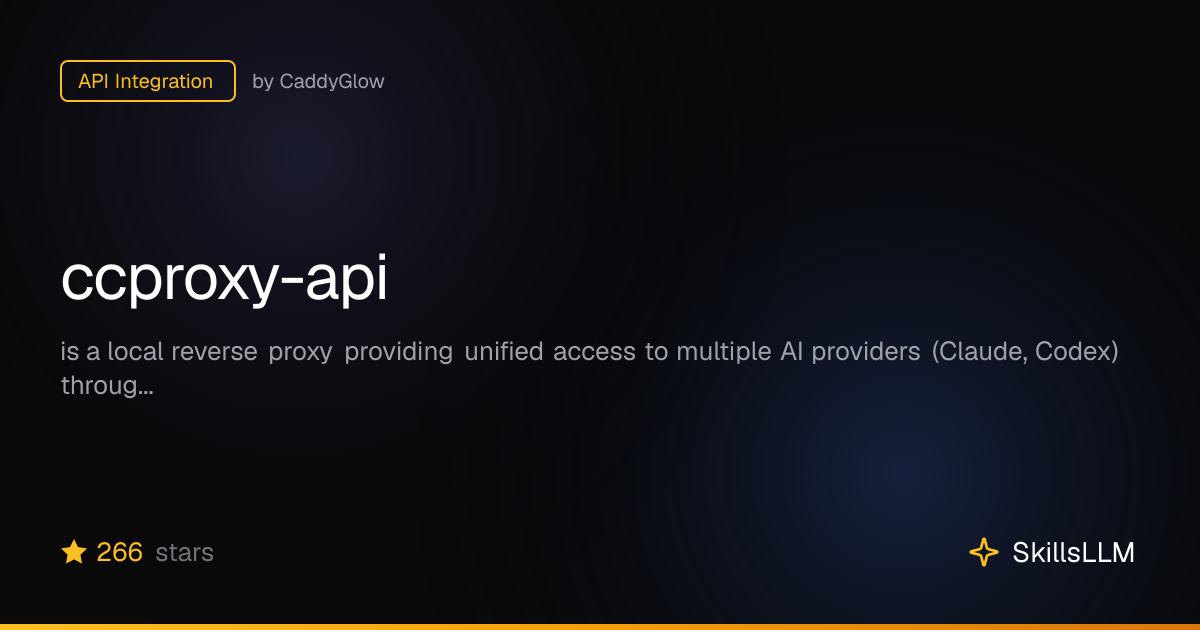 ccproxy-api - API Integration on GitHub | SkillsLLM
