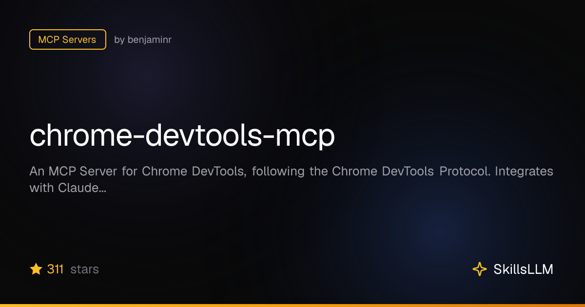 chrome-devtools-mcp - MCP Servers on GitHub | SkillsLLM