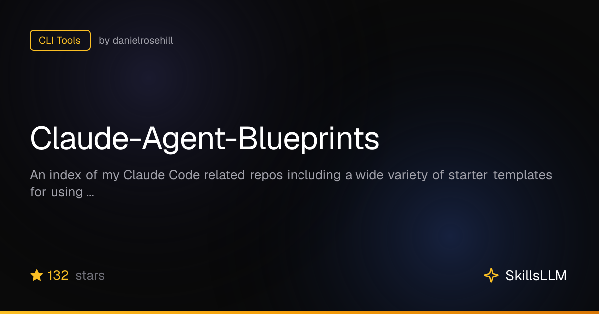 Claude-Agent-Blueprints - CLI Tools on GitHub | SkillsLLM