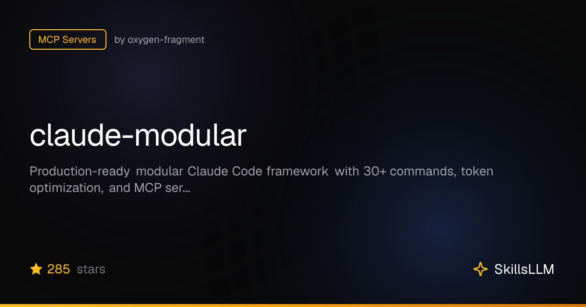 claude-modular - MCP Servers on GitHub | SkillsLLM