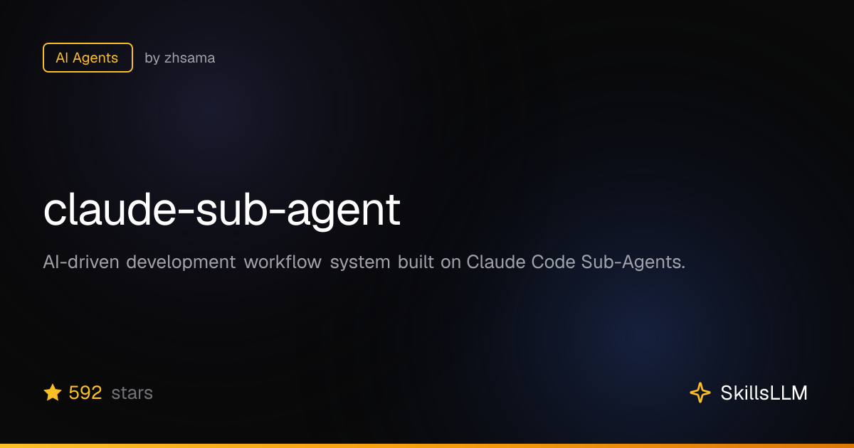 claude-sub-agent - AI Agents on GitHub | SkillsLLM