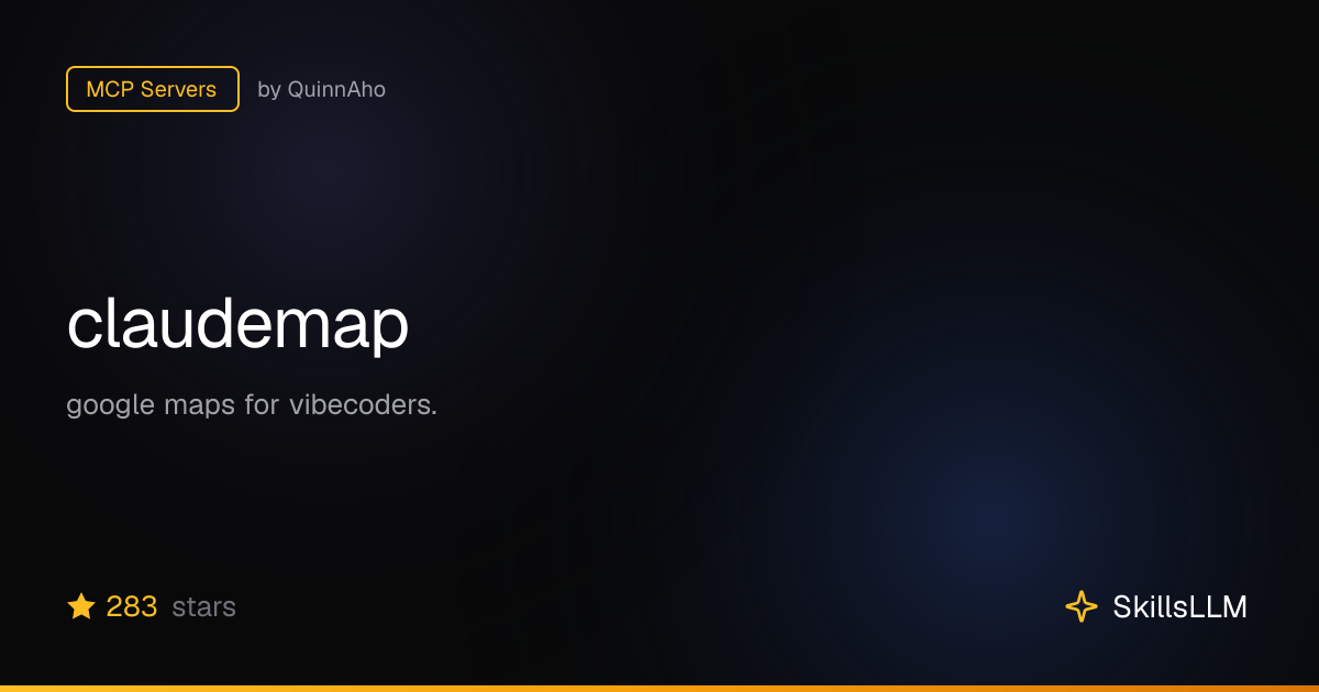 claudemap - MCP Servers on GitHub | SkillsLLM