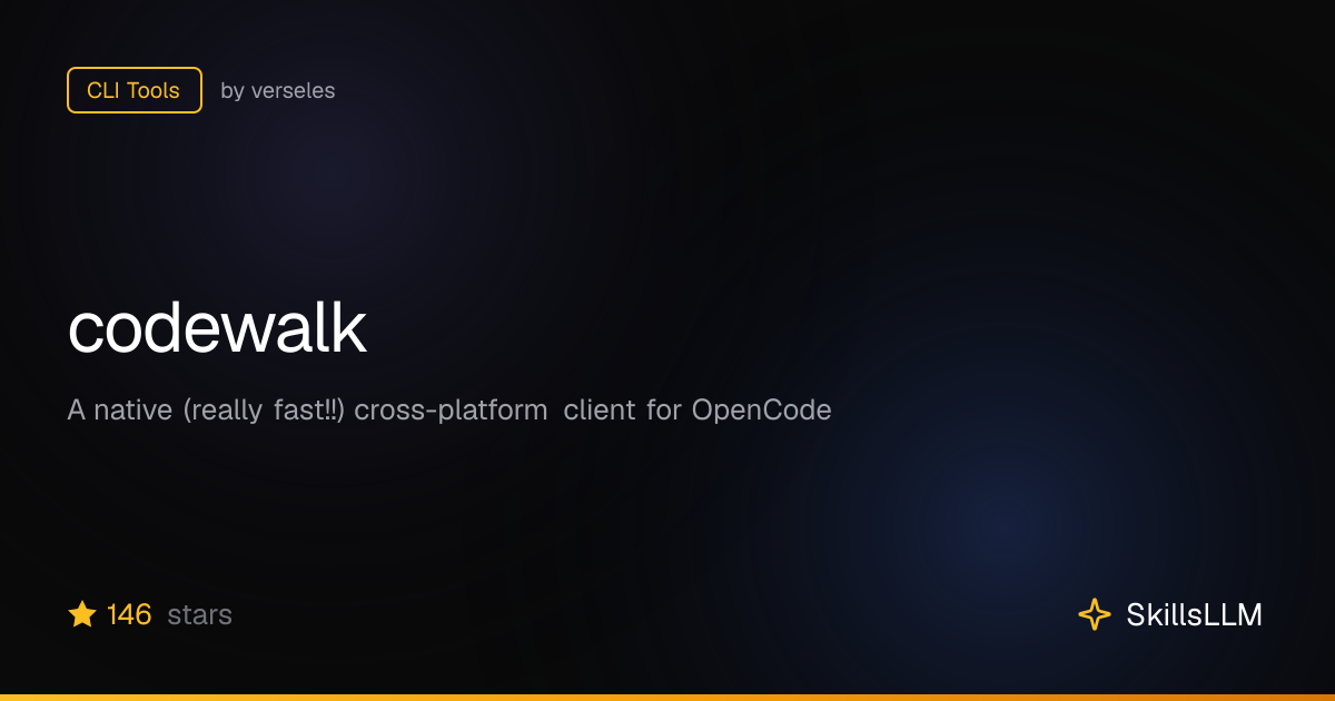 codewalk - CLI Tools on GitHub | SkillsLLM