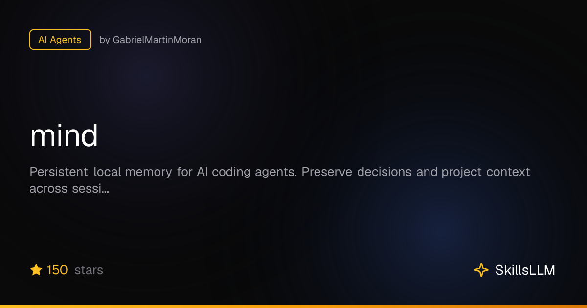 mind - AI Agents on GitHub | SkillsLLM