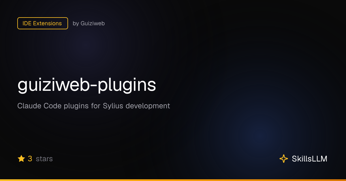 guiziweb-plugins - IDE Extensions on GitHub | SkillsLLM