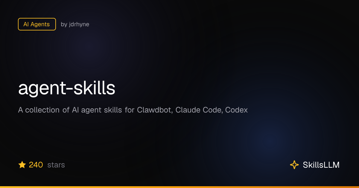 agent-skills - AI Agents on GitHub | SkillsLLM