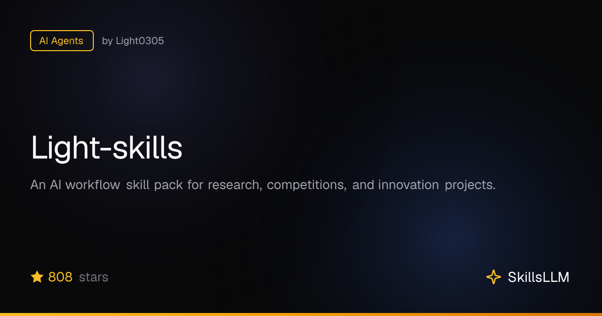 Light-skills - AI Agents on GitHub | SkillsLLM