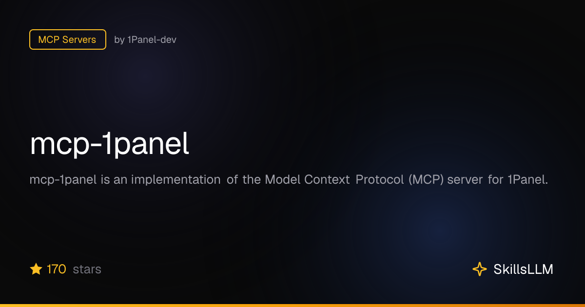 mcp-1panel - MCP Servers on GitHub | SkillsLLM