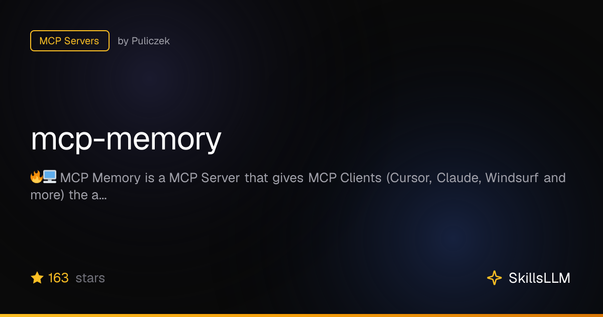 mcp-memory - MCP Servers on GitHub | SkillsLLM