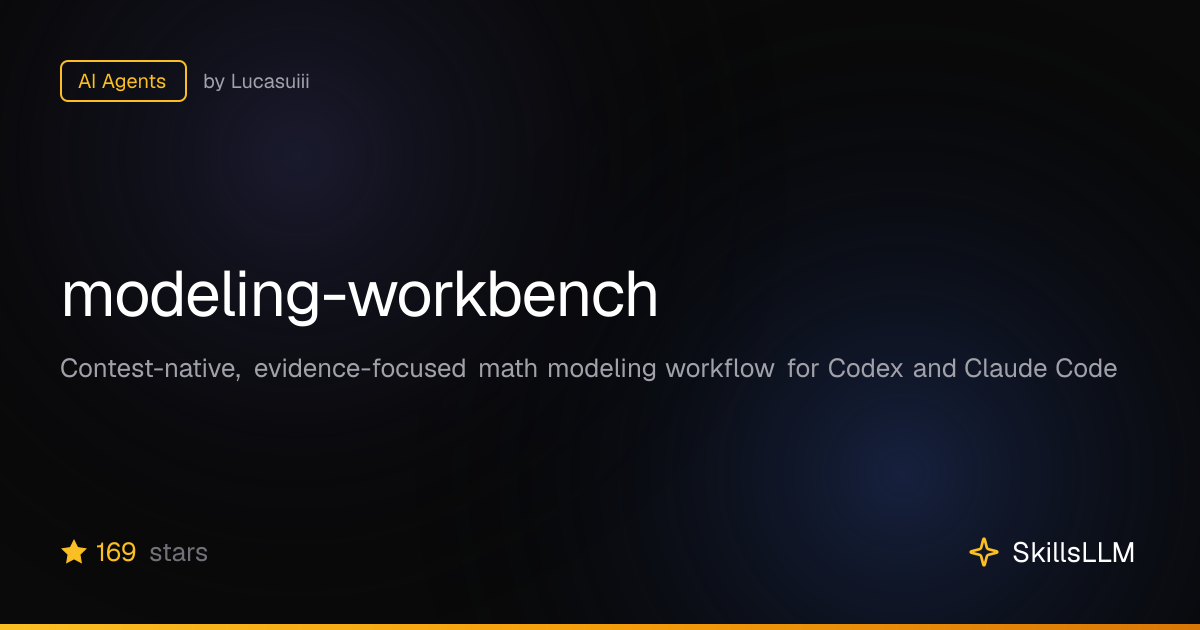 modeling-workbench - AI Agents on GitHub | SkillsLLM