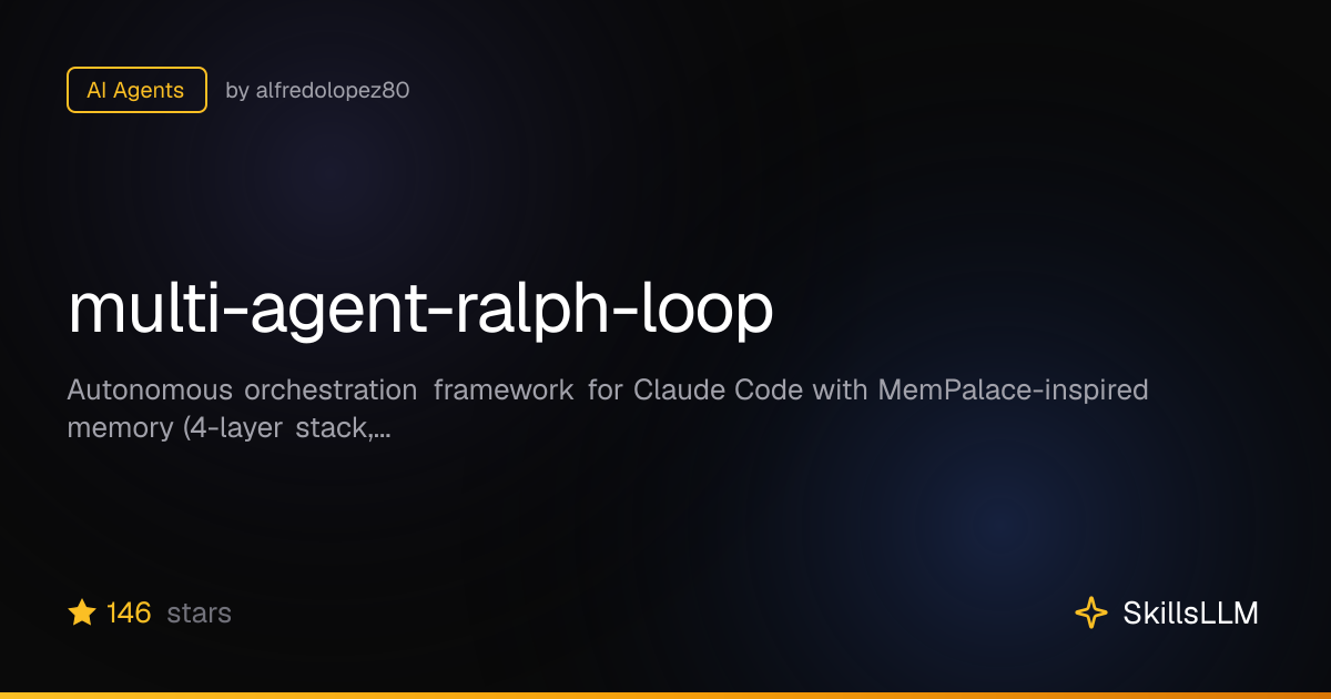 multi-agent-ralph-loop - AI Agents on GitHub | SkillsLLM