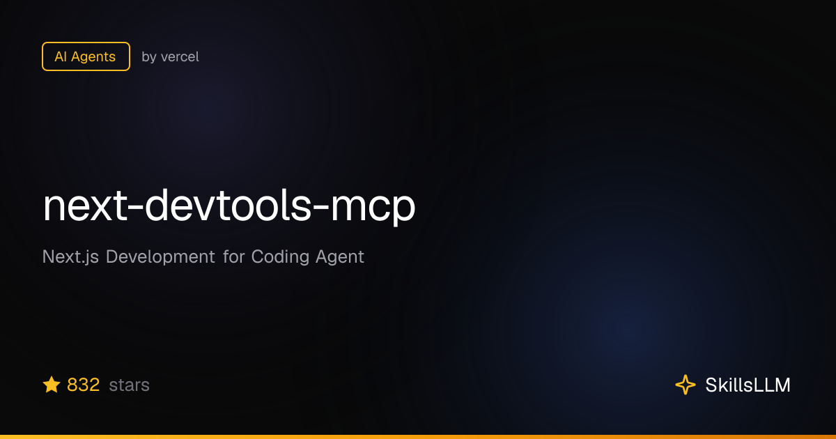 next-devtools-mcp - AI Agents on GitHub | SkillsLLM