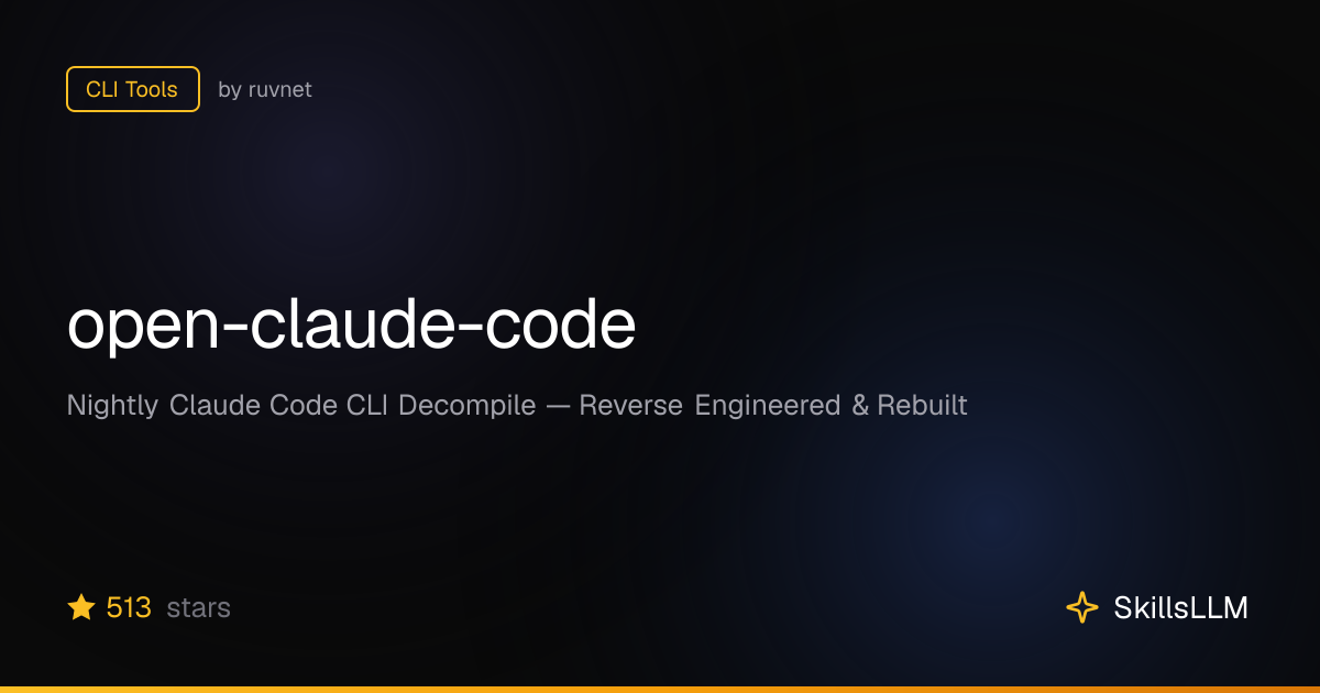 open-claude-code - CLI Tools | SkillsLLM
