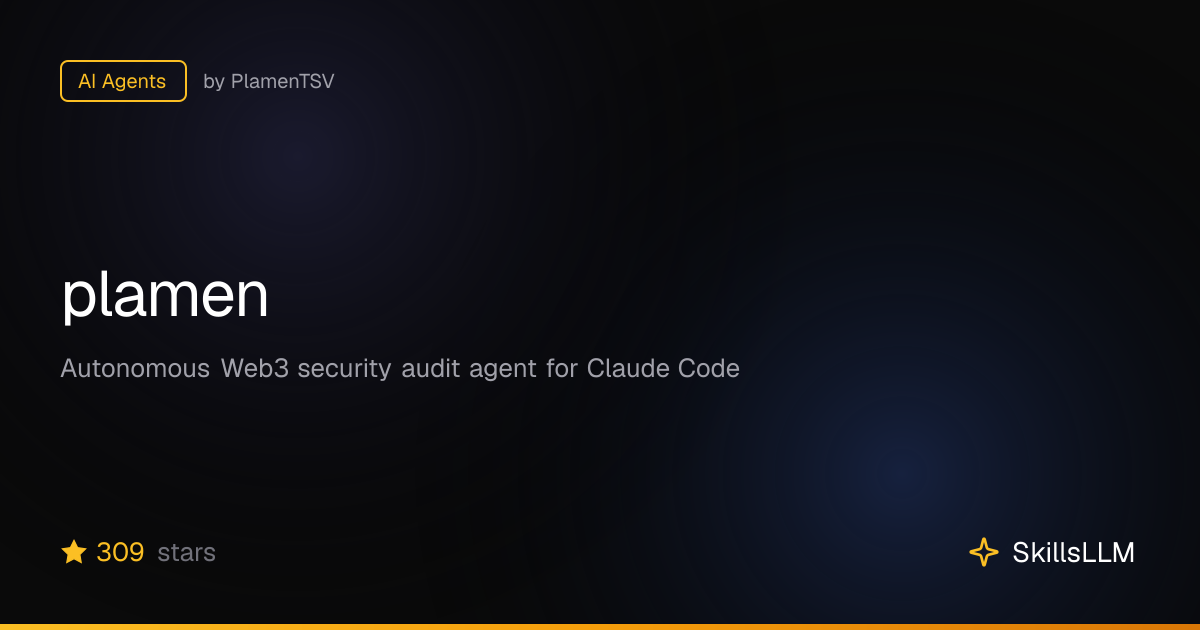 plamen - AI Agents on GitHub | SkillsLLM