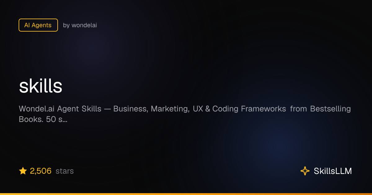 skills - AI Agents on GitHub (1.5k★) | SkillsLLM